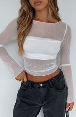 True To Form Long Sleeve Top White