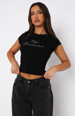 High Maintenance Baby Tee Black