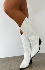 Kacey Cowboy Boots White
