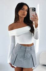 Keep Saying Sorry Long Sleeve Top White