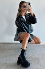 Kenny Ankle Boots Black Smooth PU