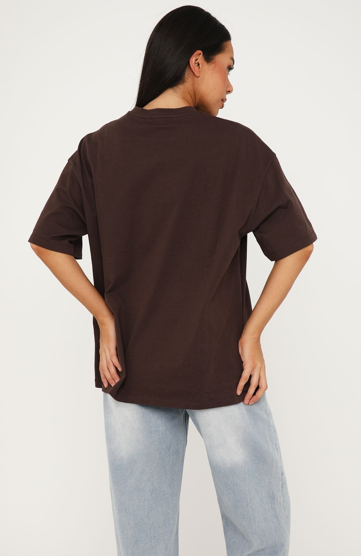 No Matter What Happens Oversized Tee Chocolate | White Fox Boutique US
