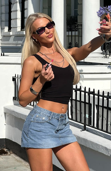 KnowItAllLowRiseDenimMiniSkirt