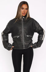 Wave Chaser PU Jacket Charcoal