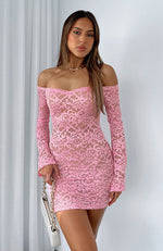 Lavish Style Long Sleeve Mini Dress Pink