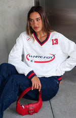 Let's Just Be Friends Long Sleeve Oversized Jersey White