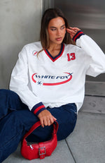 Let's Just Be Friends Long Sleeve Oversized Jersey White