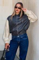 Like A Pro Pu Jacket Black/Beige