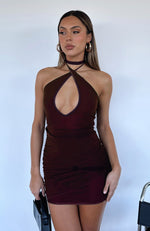 Long Nights Mini Dress Burgundy