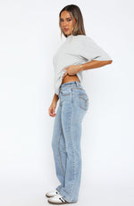 Wait For No One Low Rise Bootleg Jeans Vintage Light Blue