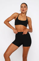 Agile High Waisted Pocket Shorts Black