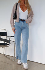 Margot High Rise Straight Leg Jeans Light Blue