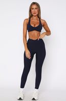 Ready Set Go Cross Front Leggings Navy