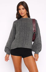So Many Times Knit Sweater Charcoal