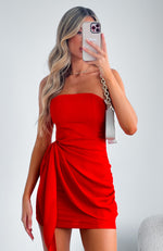 My Obsession Strapless Mini Dress Red