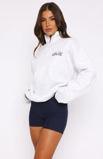 Active Club Quarter Zip Sweater Grey Marle