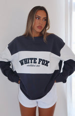 Need You More Long Sleeve Oversized Tee Navy