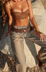 Bring The Style Low Rise Wide Leg Jeans Clay