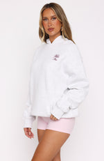 Meet At Sunrise Oversized Hoodie Grey Marle