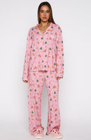 Pillow Talk Printed Long Sleeve Pyjama Set Candy Kiss