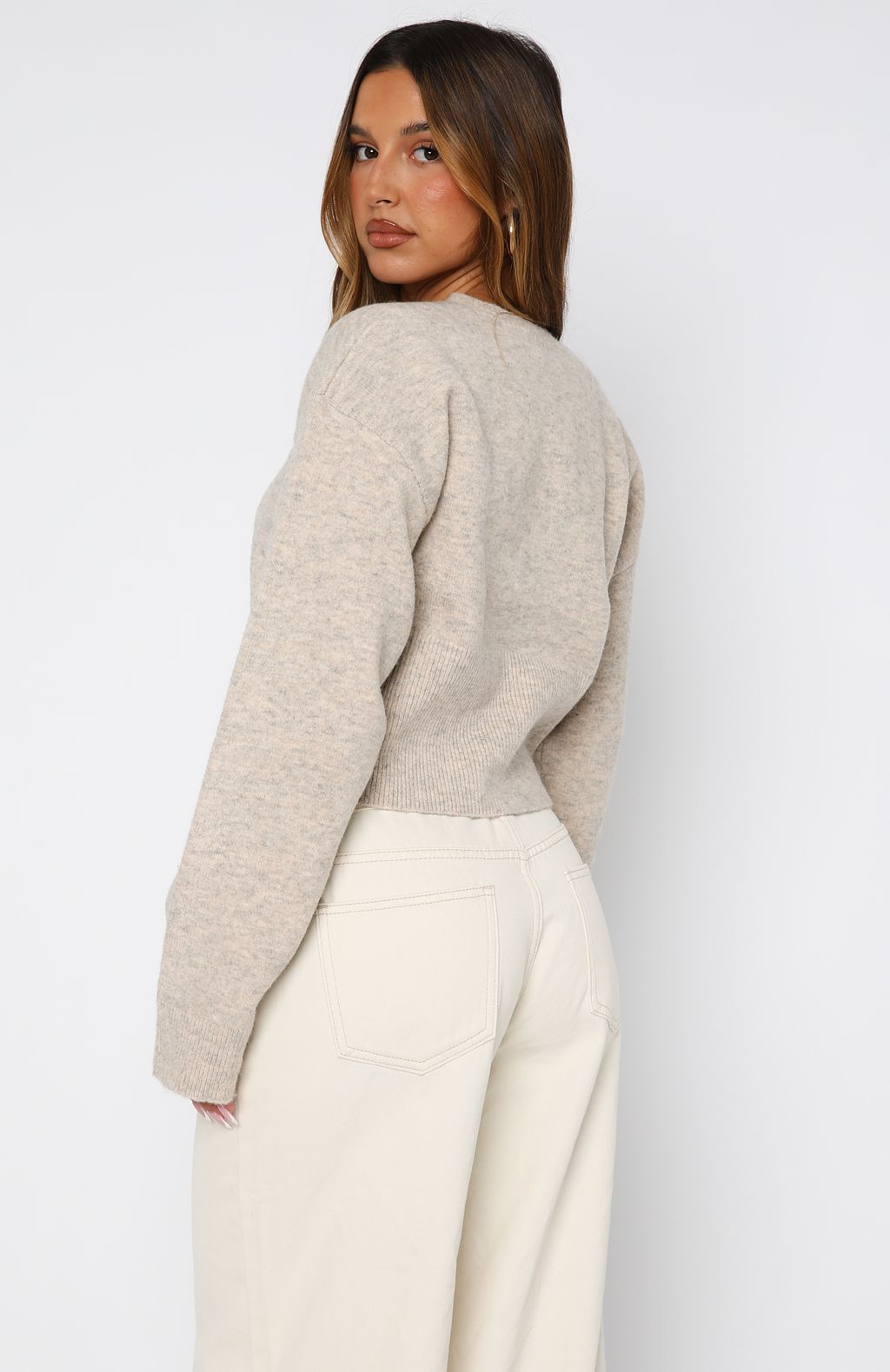 Make Me Happy Knit Cardigan Beige | White Fox Boutique US