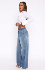 Claire Low Rise Wide Leg Jeans Admiral Blue