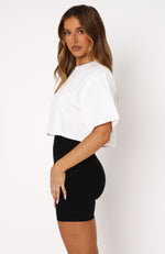 Home Stretch Oversized Cropped Tee White