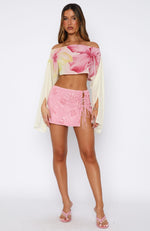 Goddess You Sequin Mini Skirt Pink