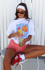 Oh So Sweet Oversized Tee White/Blue