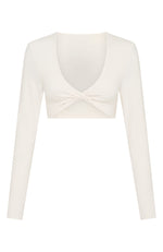 Over The Line Long Sleeve Crop Cream