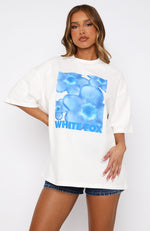 Bloom For You Oversized Tee White/Blue