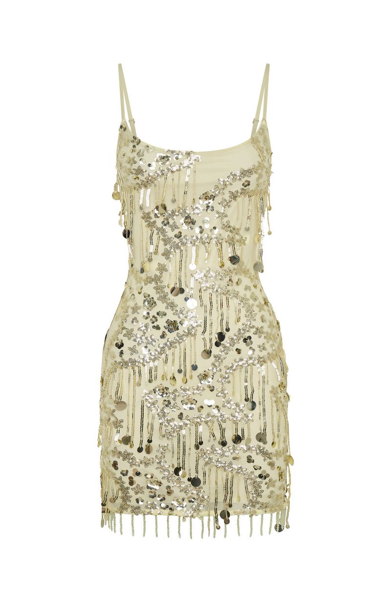 Decadent Daze Beaded Mini Dress Lemon | White Fox Boutique US Decadent Daze Beaded Mini Dress Lemon | White Fox Boutique US