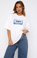 Playing My Song Oversized Tee White