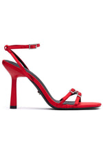 Addicted To You Heels Red Satin