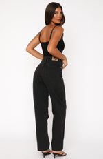 One Call Away High Rise Straight Leg Jeans Vintage Black Wash