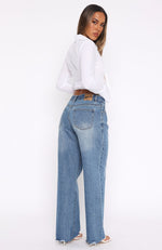 Claire Low Rise Wide Leg Jeans Admiral Blue