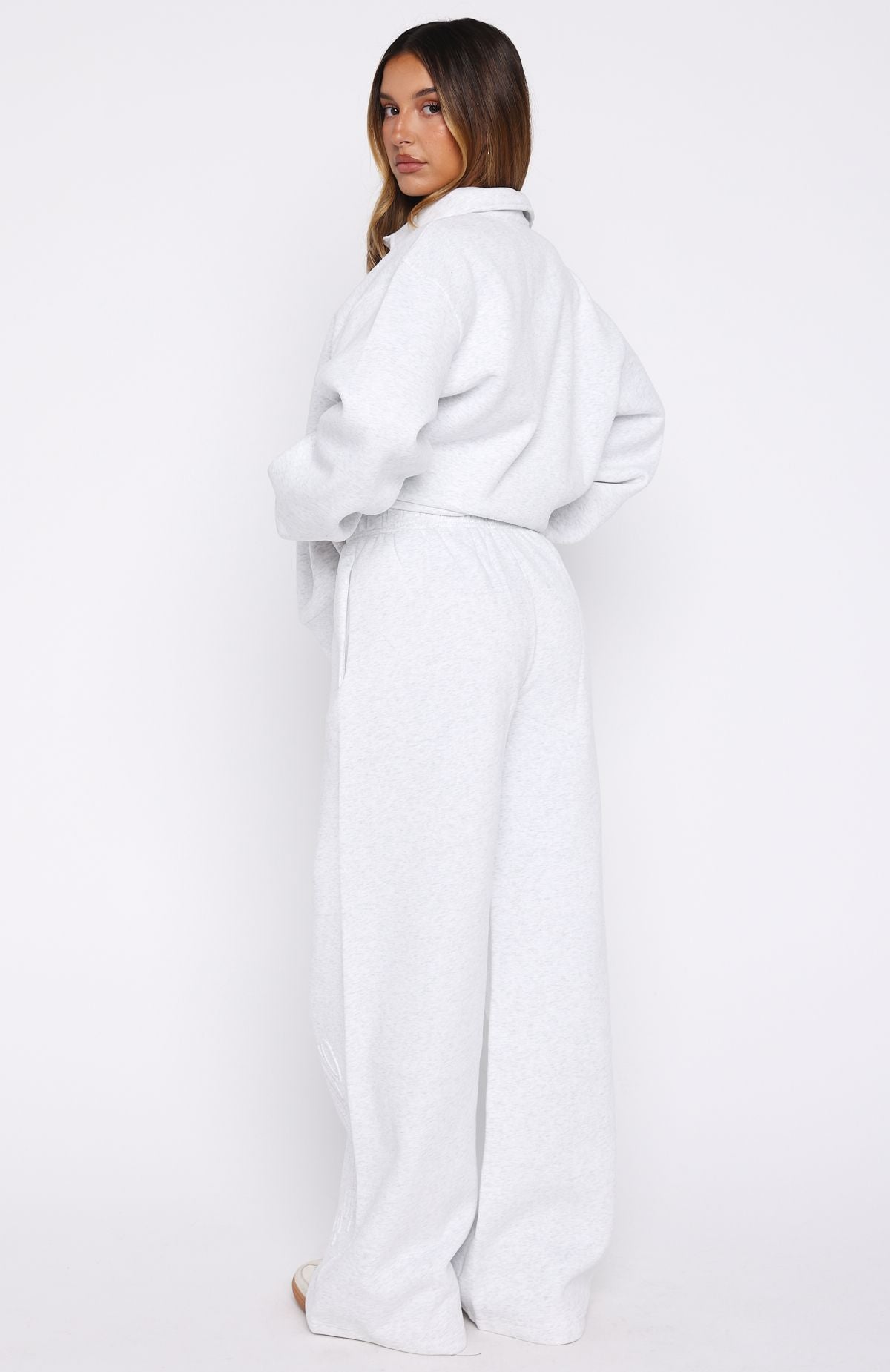 Chill Moves Wide Leg Sweatpants Grey Marle | White Fox Boutique US