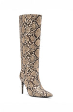 Run Away With Me Knee High Boots Snake Skin