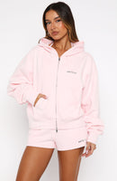 Test Drive Boxy Zip Front Hoodie Icy Pink