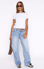 Claire Low Rise Wide Leg Jeans Light Blue