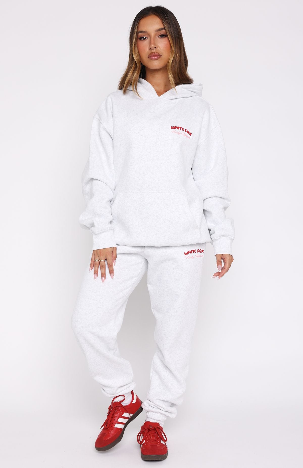 LUCKY⭐︎ Lucky Thirteen Cheyenne Oversized Hoodie Grey Marle | White Fox