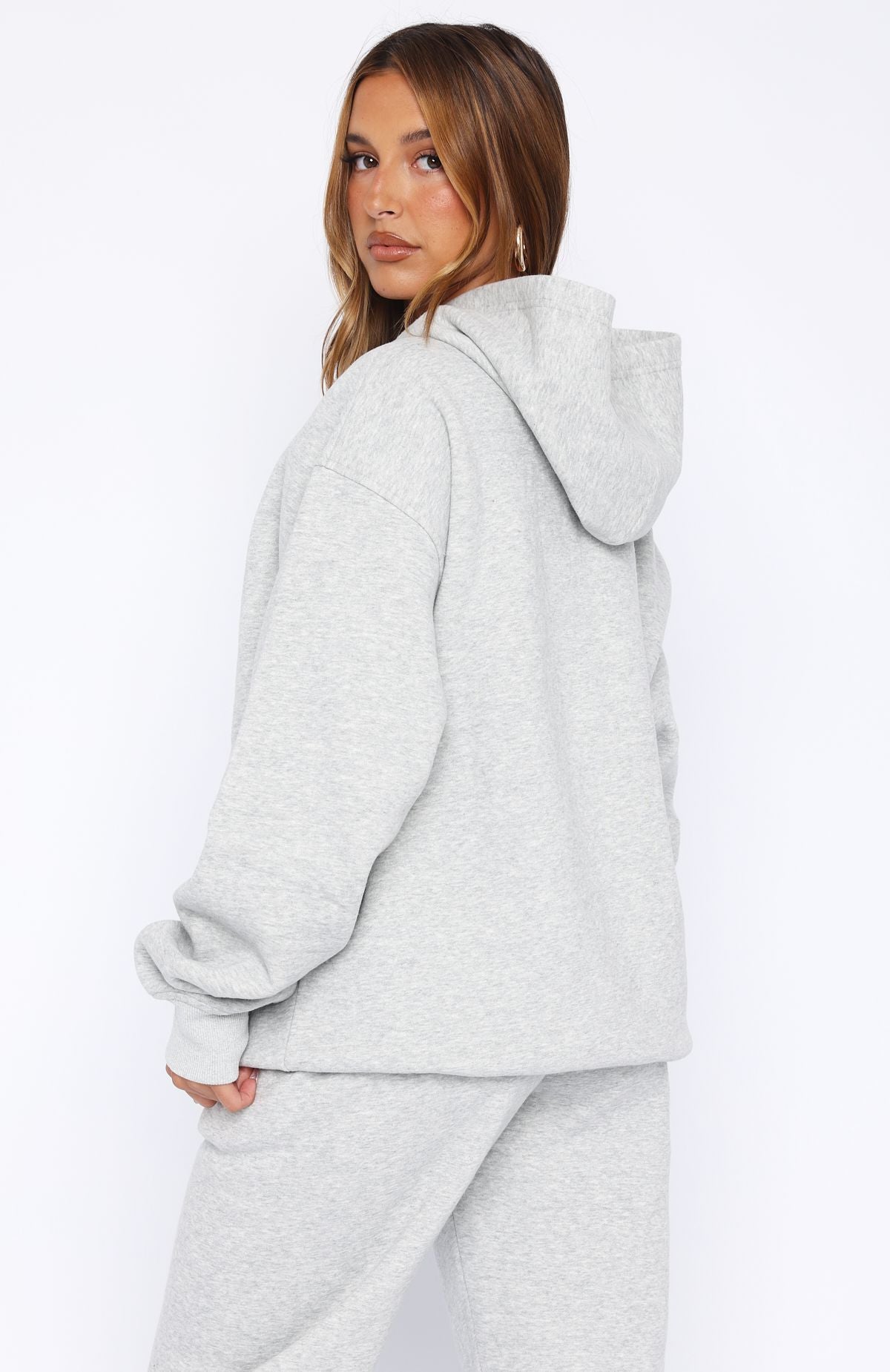 Core Classic Oversized Hoodie Dark Grey Marle | White Fox Boutique US