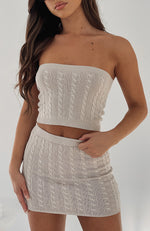 Small Talk Knit Crop Oat