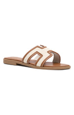 Sophia Canvas Sandals Tan/Natural