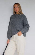 So Many Times Knit Sweater Charcoal