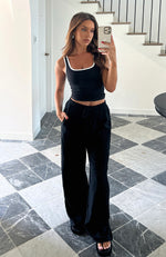 Styled To Perfection Linen Pants Black