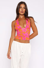 When I'm With You Halter Top Hibiscus Hula