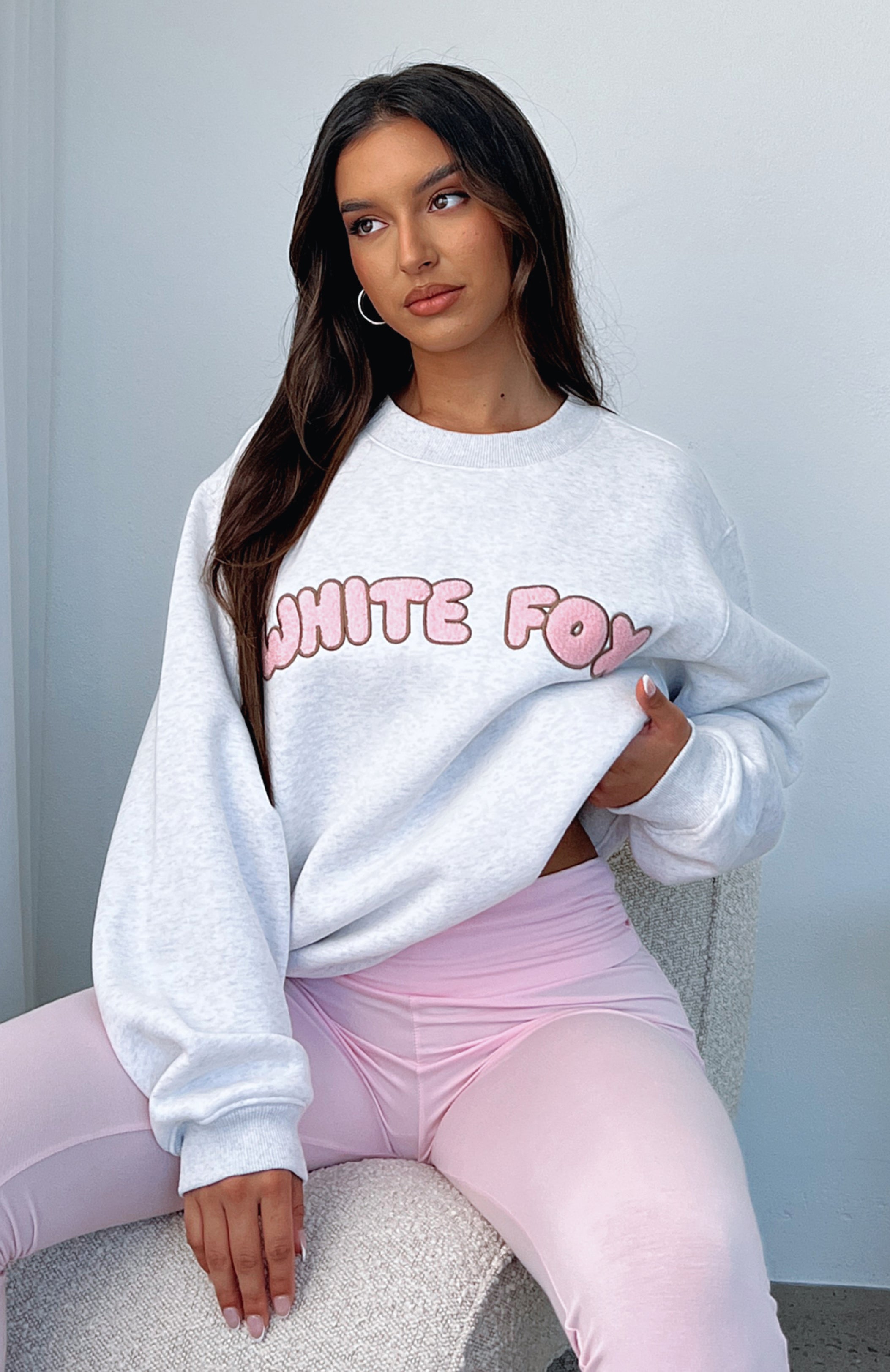 Sweet Treat Oversized Sweater Grey Marle | White Fox Boutique US