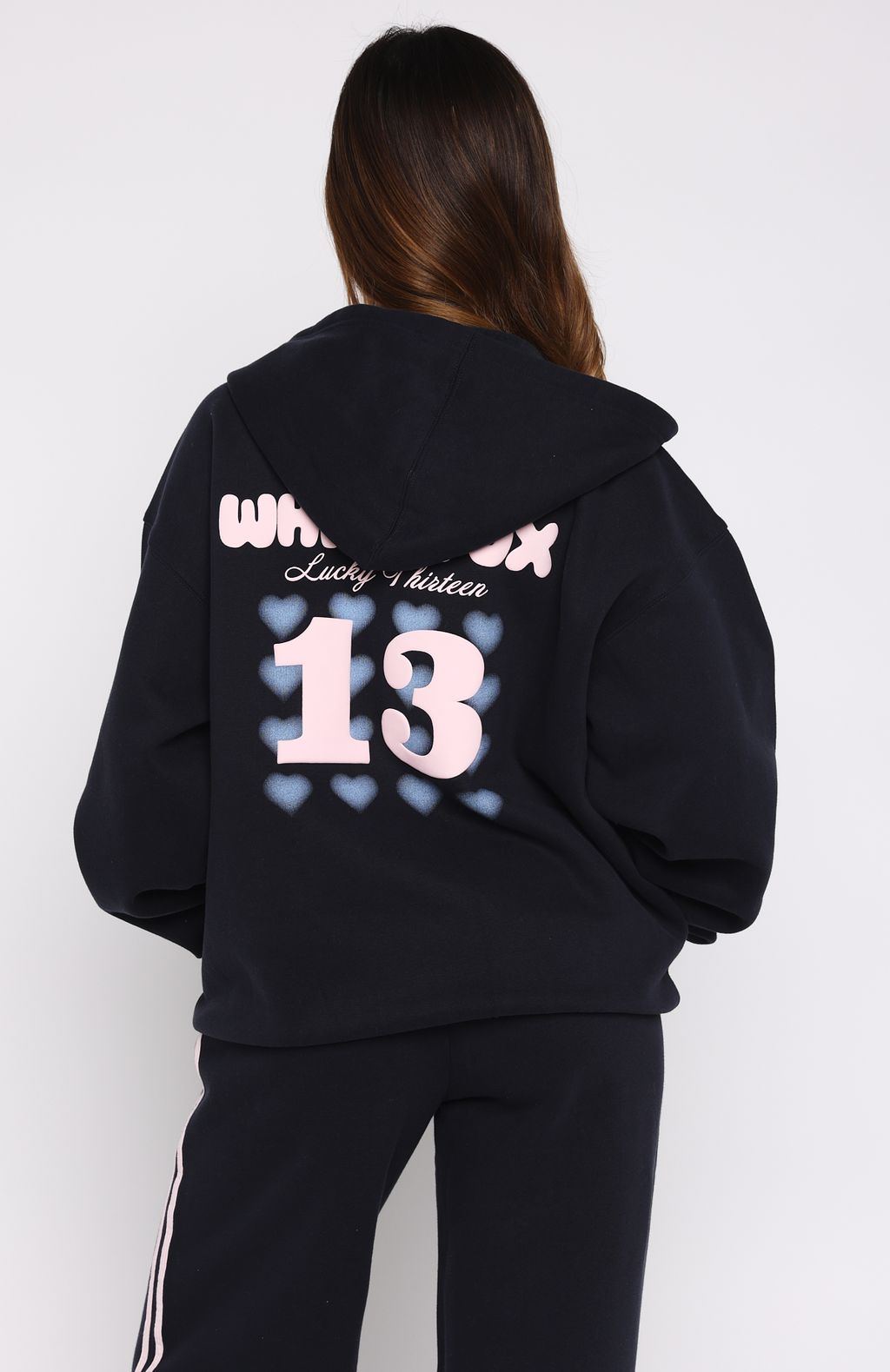 Lucky Thirteen Charise Zip Front Hoodie Navy | White Fox Boutique US