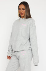 Love Me Tender Oversized Hoodie Dark Grey Marle